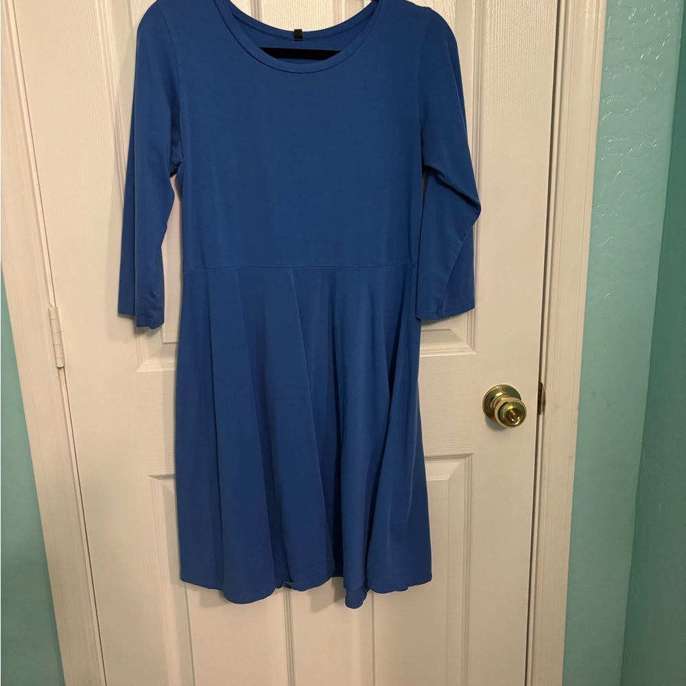 Royal blue knit dress